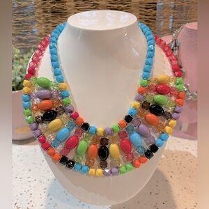 DaVinci Beaded Multi Colorful Pop Necklace &‎ Earrings